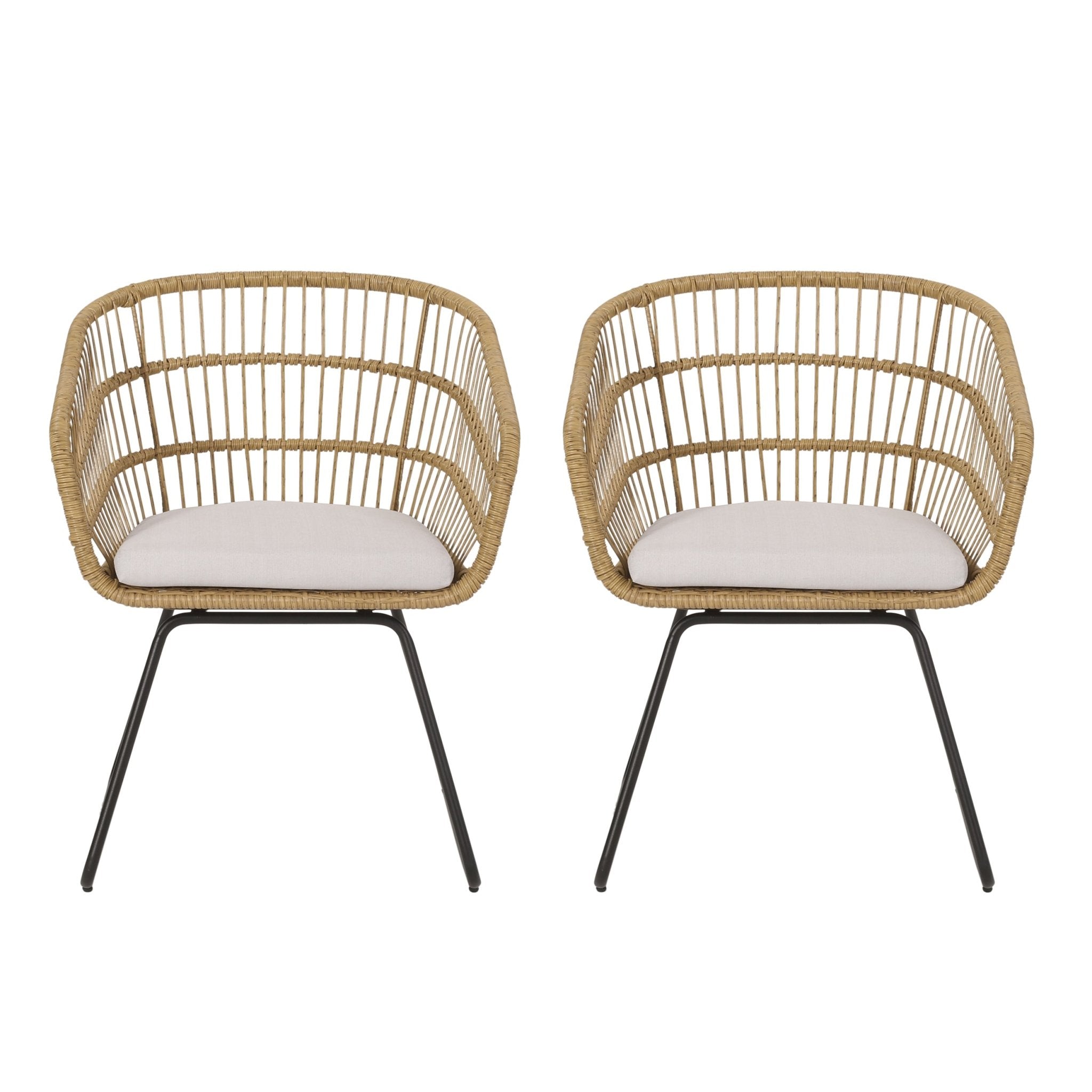 Anthony & Home outdoor chair set with PE rattan frames and cushions, part of the limited edition premium outdoor furniture collection.