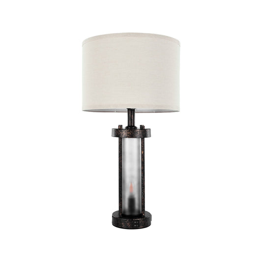 Farmhouse Bedside Table Lamps Set Of 2 With USB Ports
