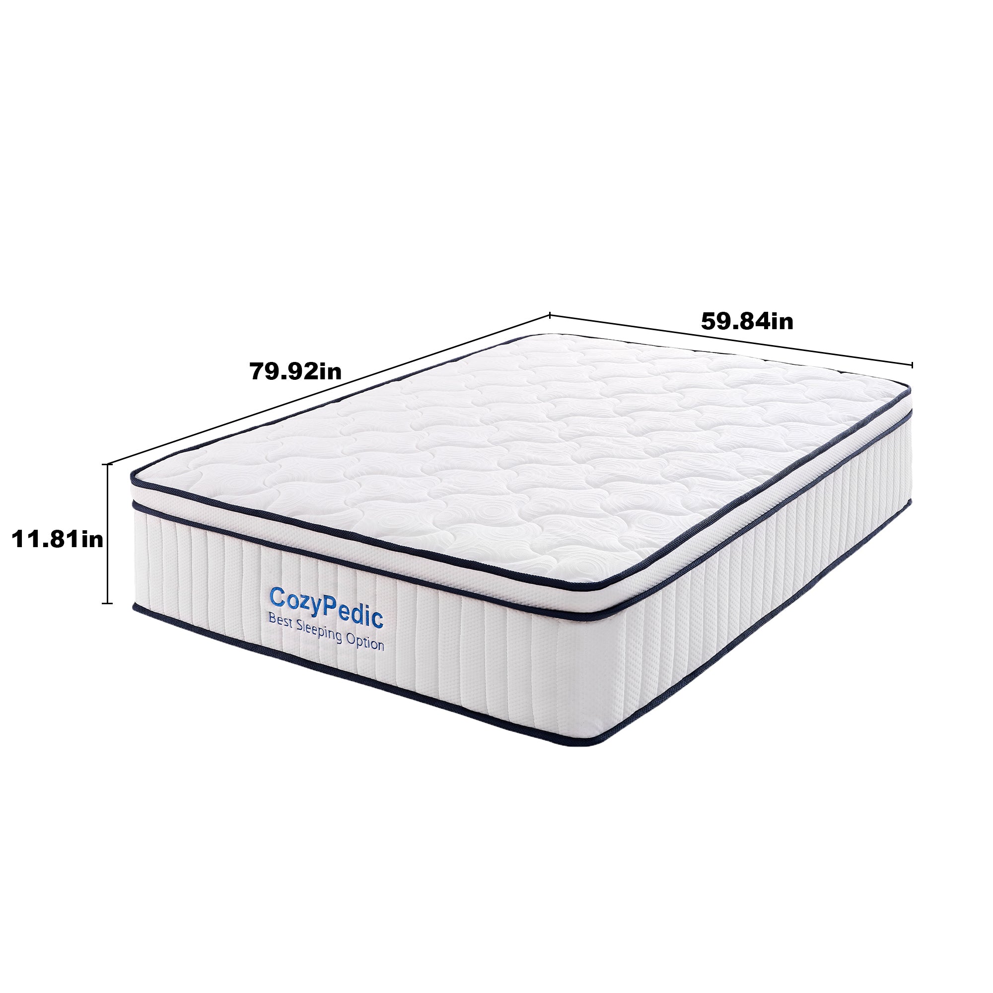 Memory foam queen mattress with pocket springs from Anthony & Home, showing a plush, supportive surface with layered foam and spring system.