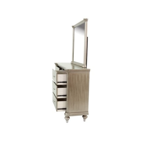 Luxury Antique Silver Champagne Dresser With Mirror