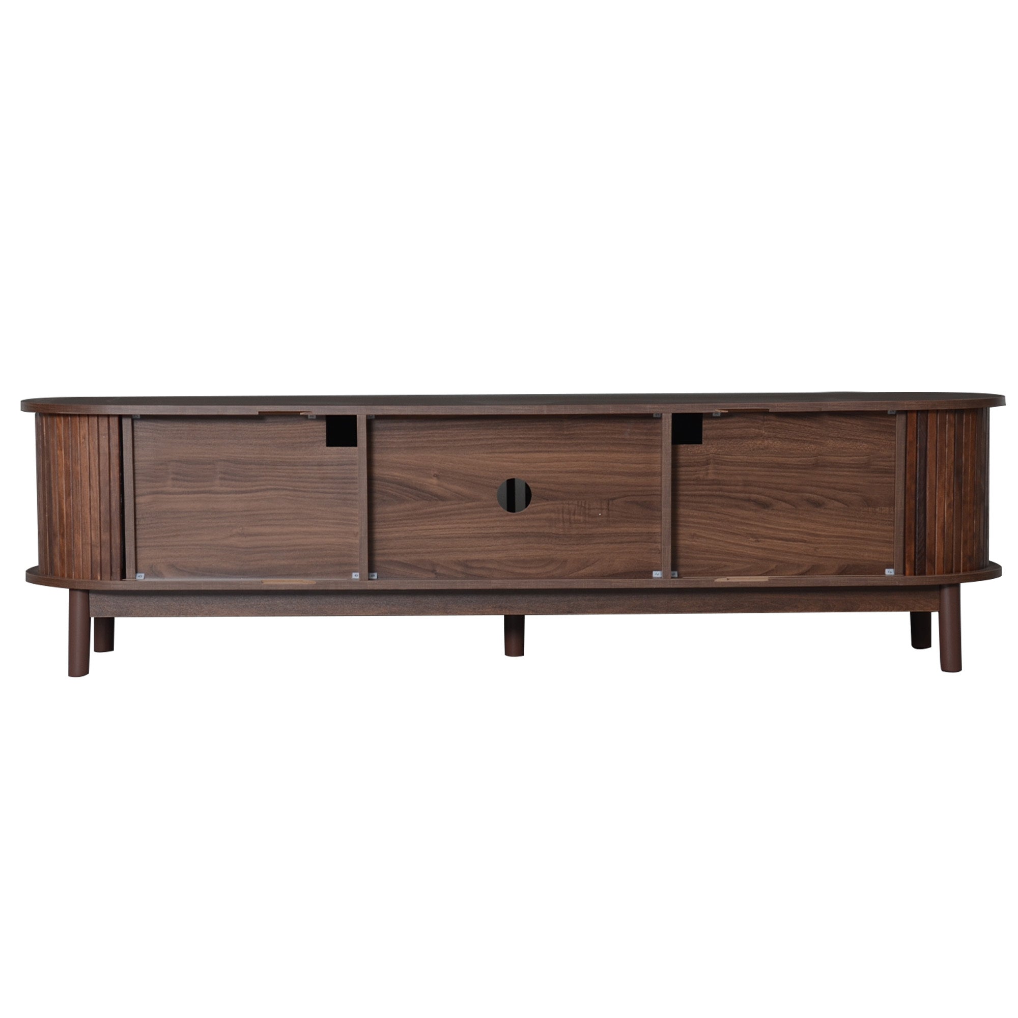 Modern farmhouse solid pine TV stand by Anthony & Home with sleek design and ample storage space.