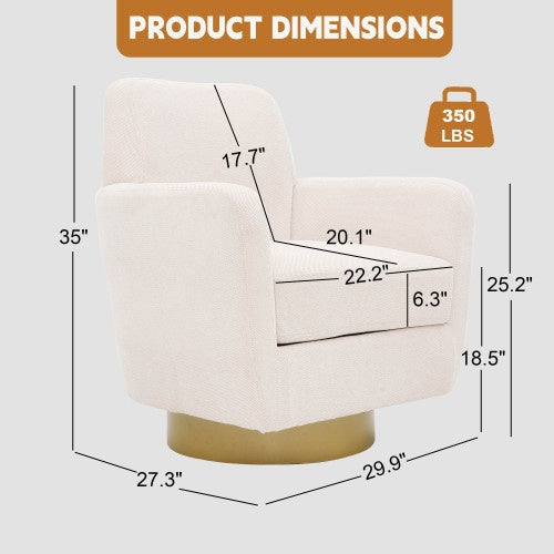 360 Degree Rotation Armchair Cotton Linen Ergonomic Chair