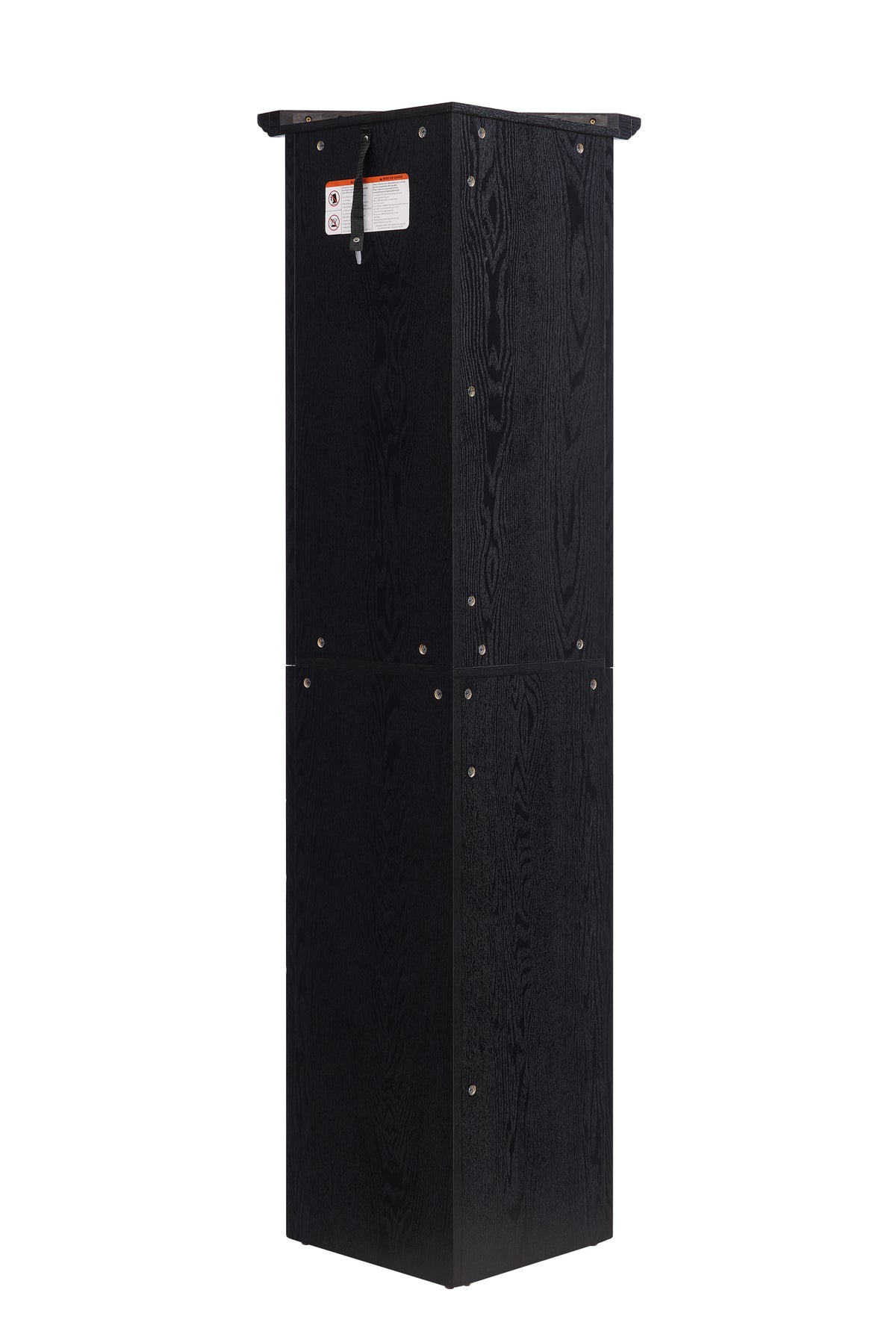 Corner pantry cabinet in matte black finish from Anthony & Home Studio Collection, showcasing sleek storage with modern design.