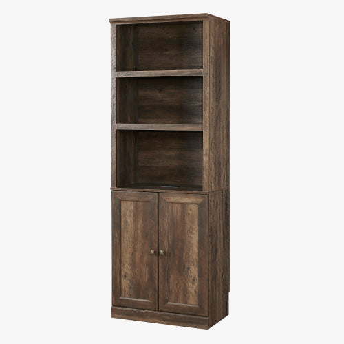 1 Door Bookshelf With USB Port And 3 Open Shelf Rustic Brown