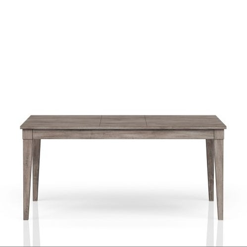 Rustic Gray Dining Table With Two Storage Drawers And Leaf