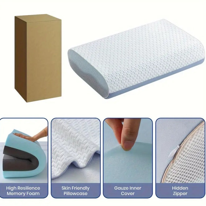 4 Inch Gel Cooling Memory Foam Pillow With Removable Washable Cover