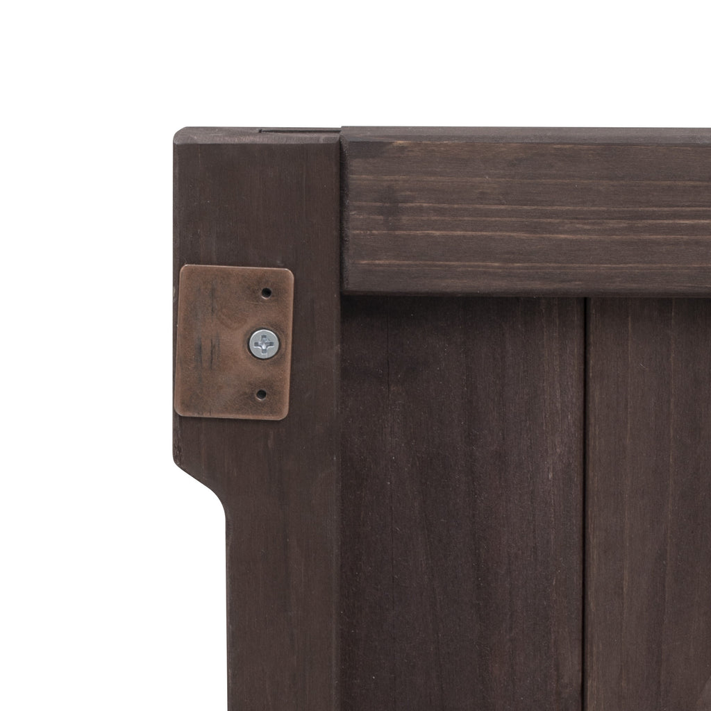 Anthony & Home Atelier Edition outdoor kitchen island with solid wood construction, designed for Kamado grills in a spacious backyard setting.