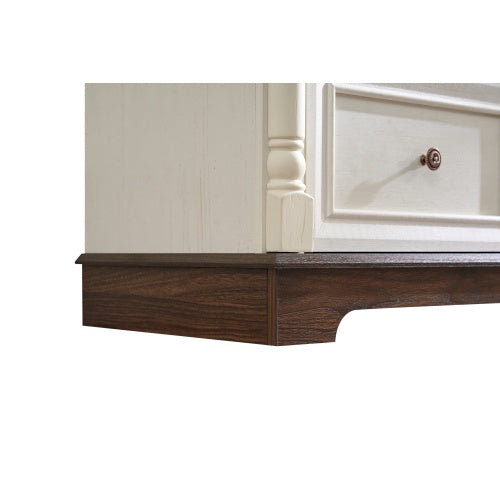 Farmhouse Walnut 6 Drawer Dresser Chest For Bedroom