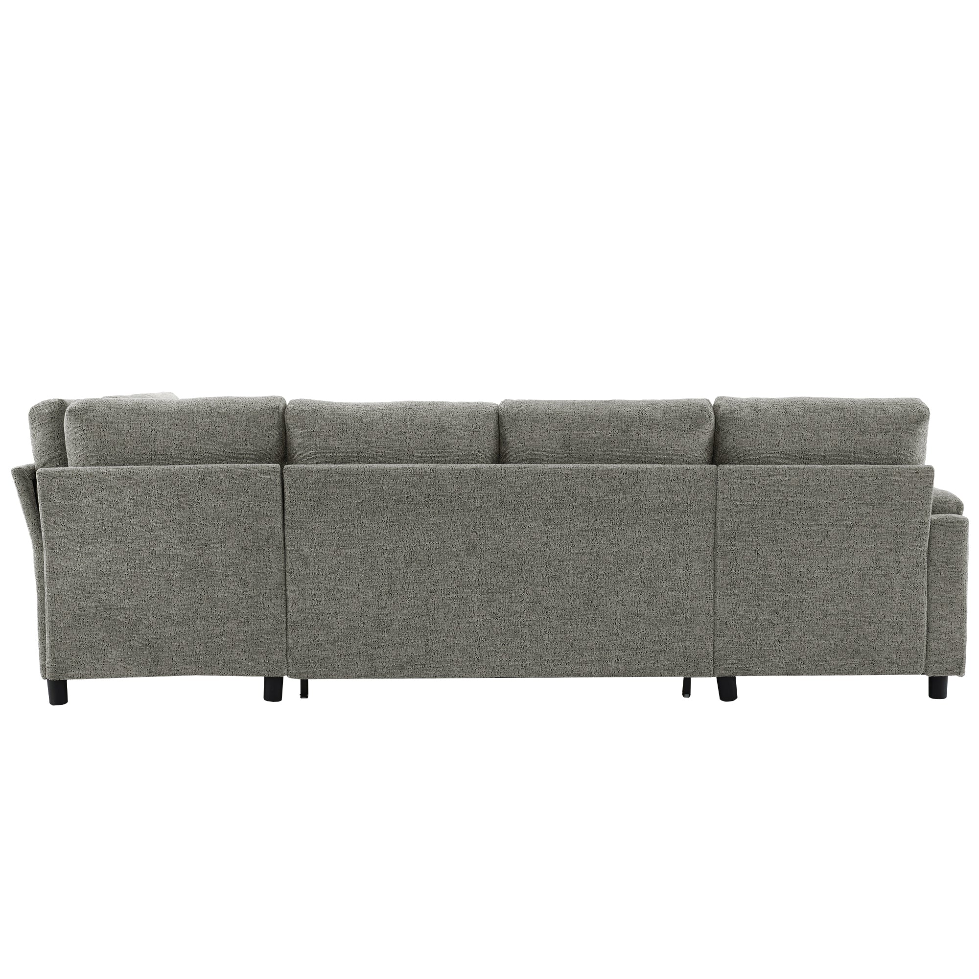 Light grey Anthony & Home chenille sectional sofa bed with plush cushions and modern design, exclusive edition for versatile comfort
