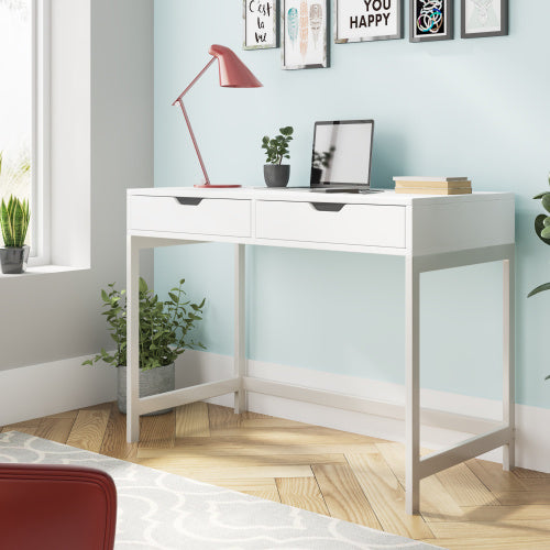 Industrial Computer Desk Dressing Table With 2 Drawers