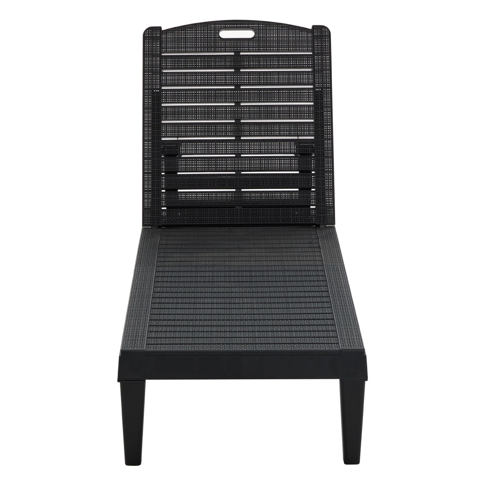 Pair of outdoor chaise lounge chairs with adjustable backs from Anthony & Home, featuring comfortable cushions on a patio setting.