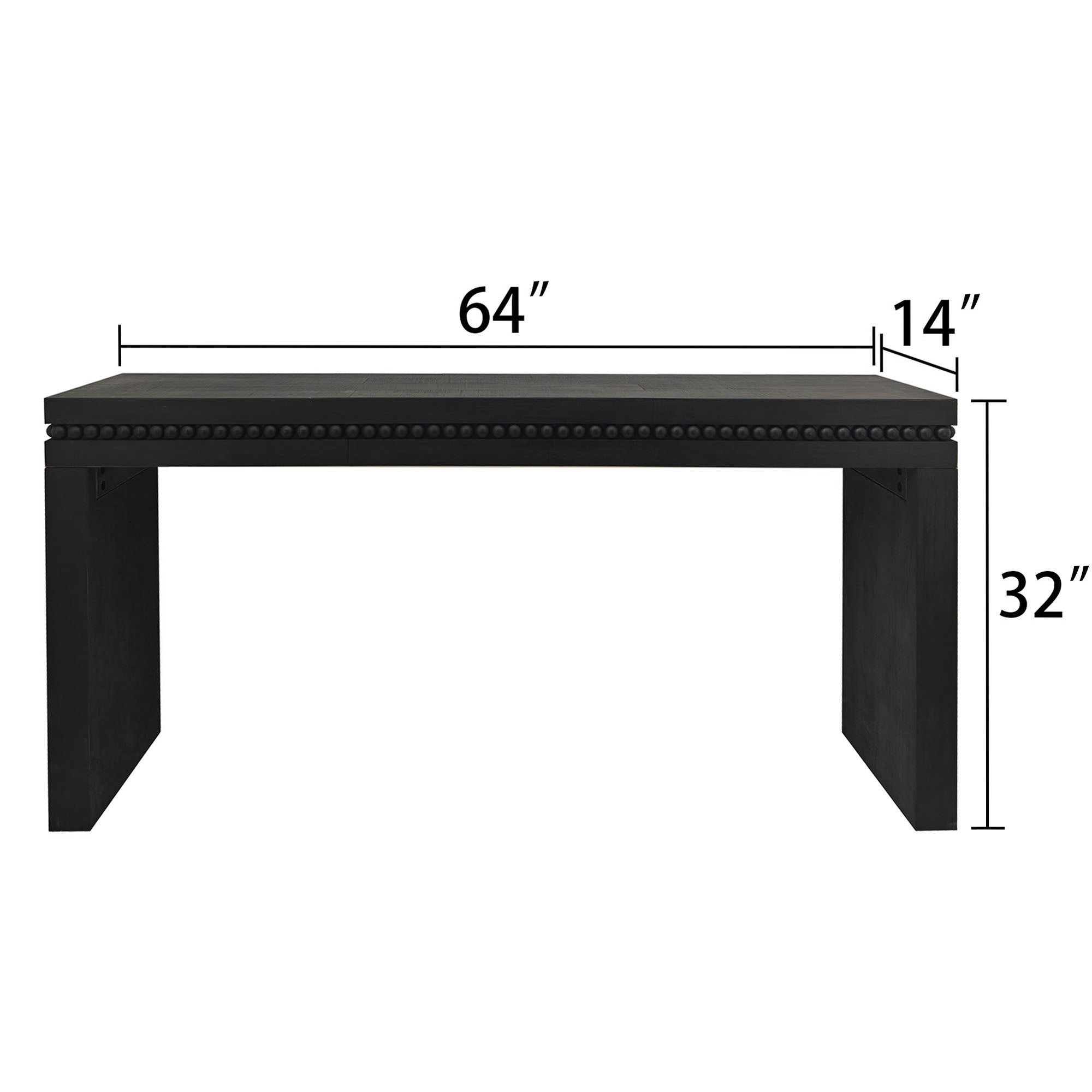 Antique black console table from Anthony & Home Artisan Collection, featuring a classic wooden design with elegant craftsmanship.