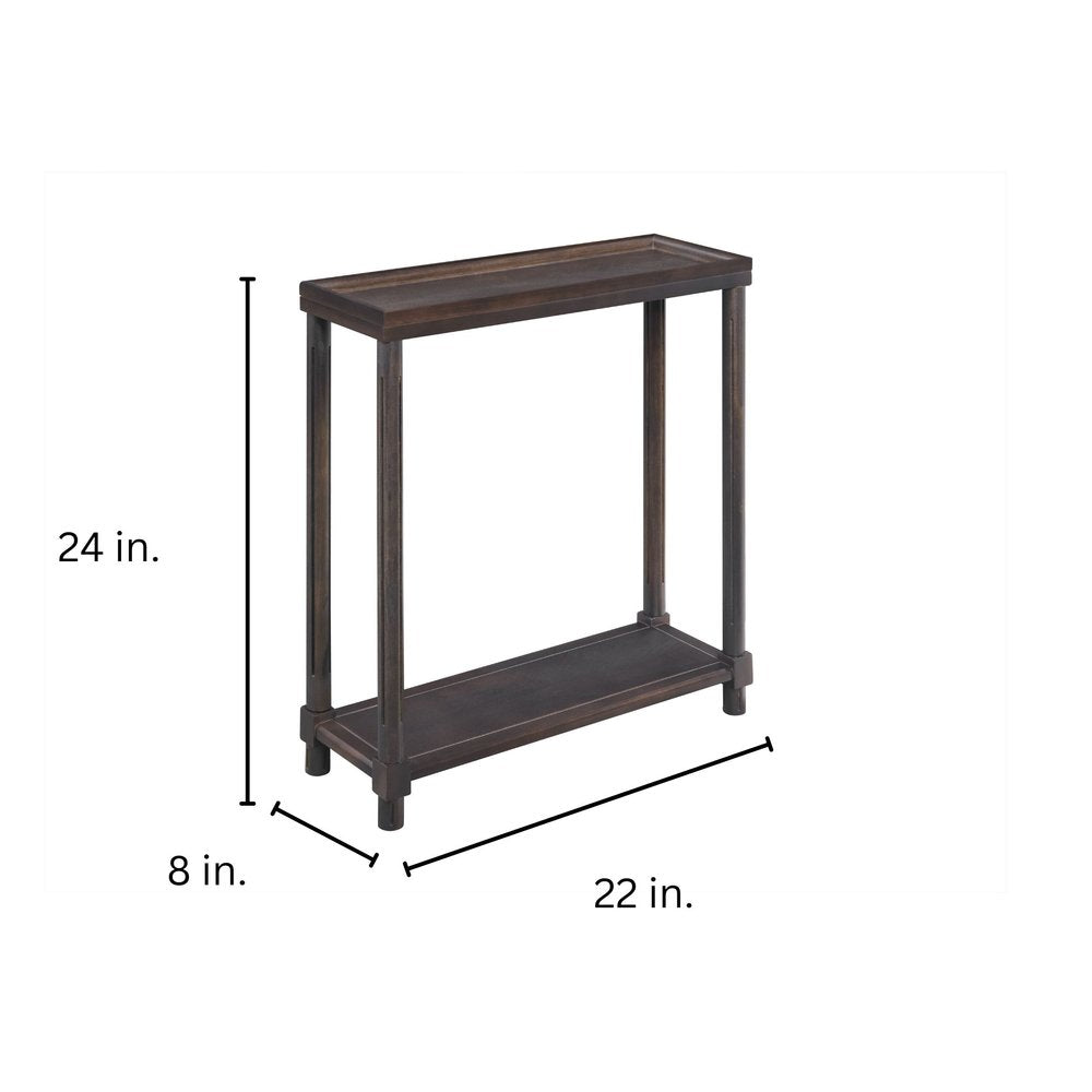Set of Two 24" Espresso Solid Wood End Tables With Shelf