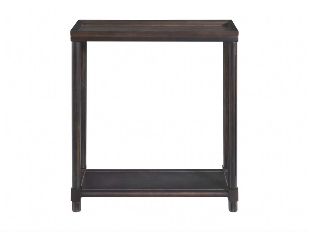 Set of Two 24" Espresso Solid Wood End Tables With Shelf