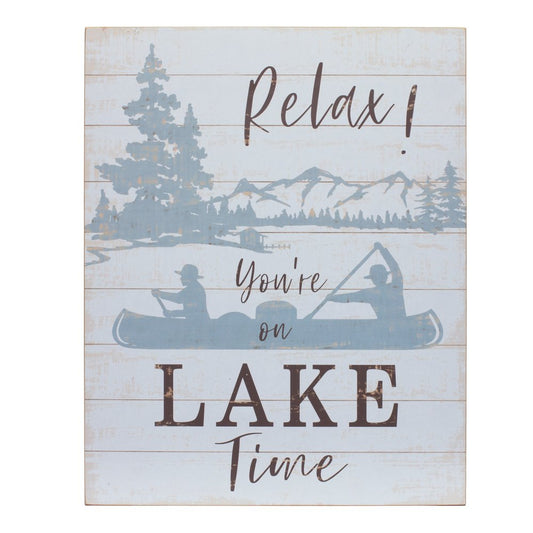 Set Of Two White Black Blue Trees Lake Wood Framed Art