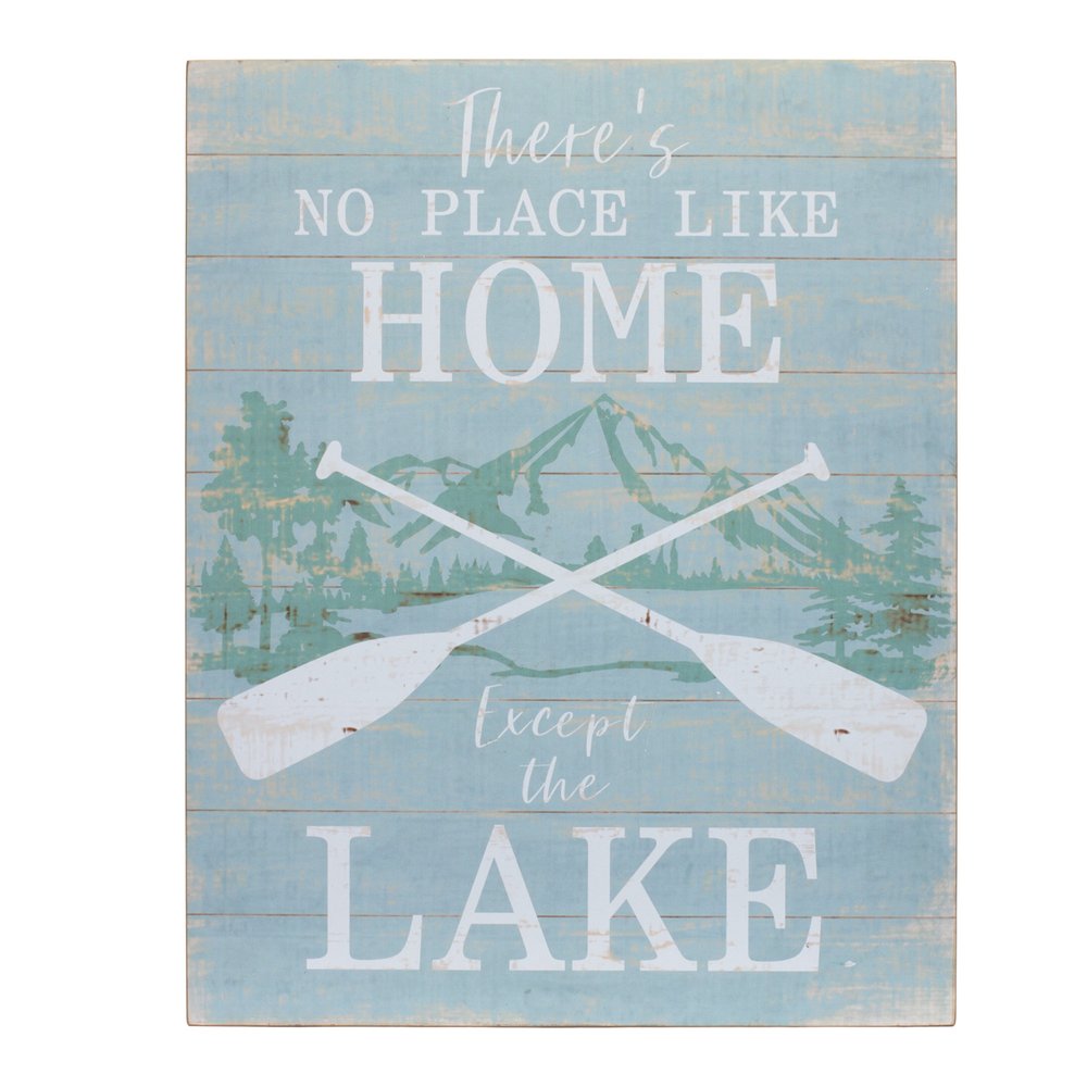 Set Of Two White Black Blue Trees Lake Wood Framed Art