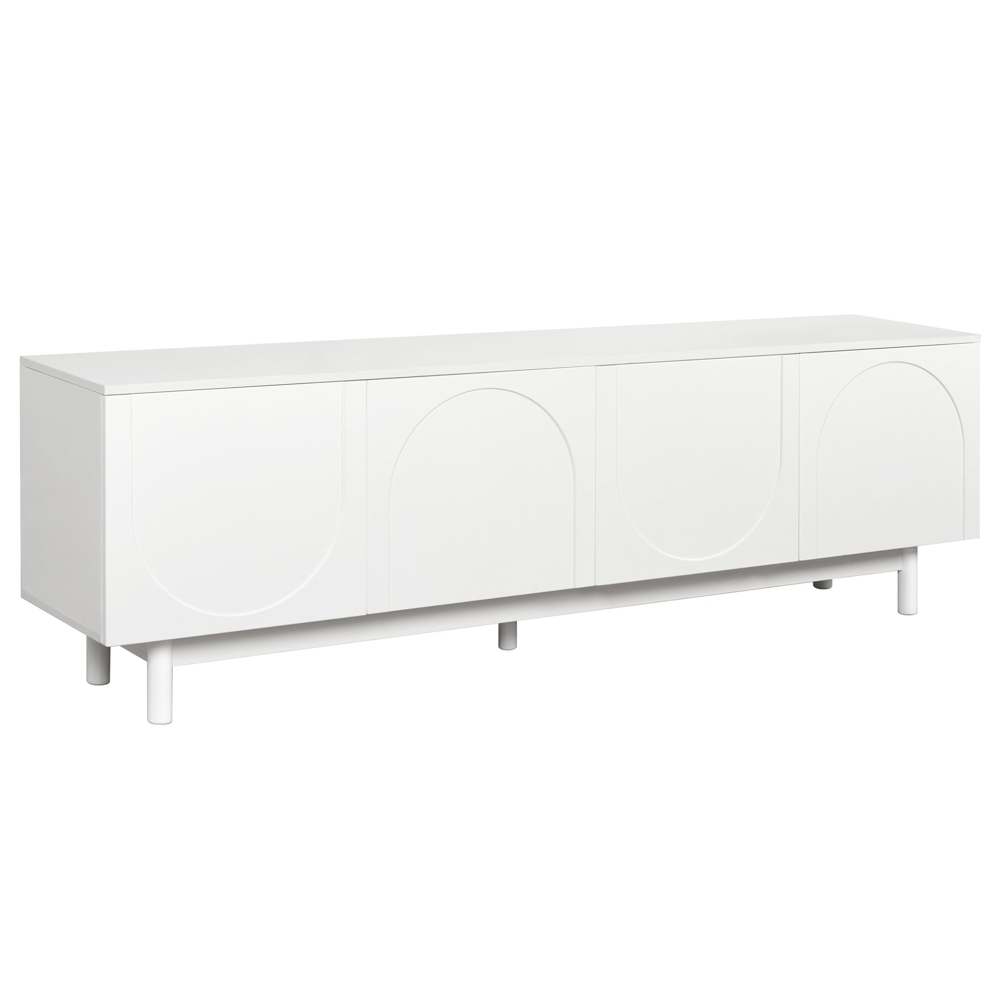 Studio Graceful TV stand with arch cabinets, solid wood legs, in a modern design by Anthony & Home.