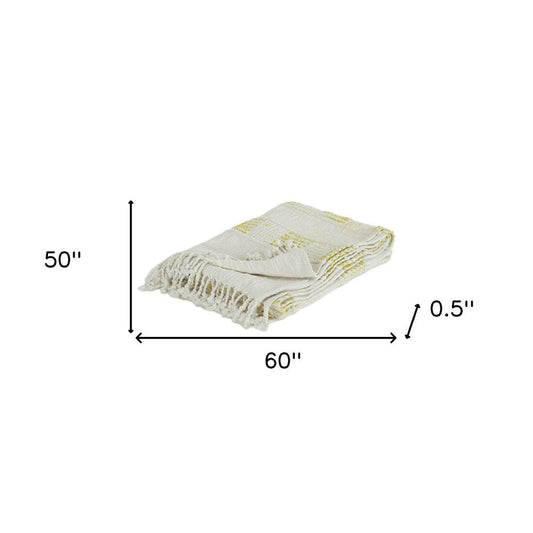 Yellow Woven Cotton Throw Blanket - Anthony & Home