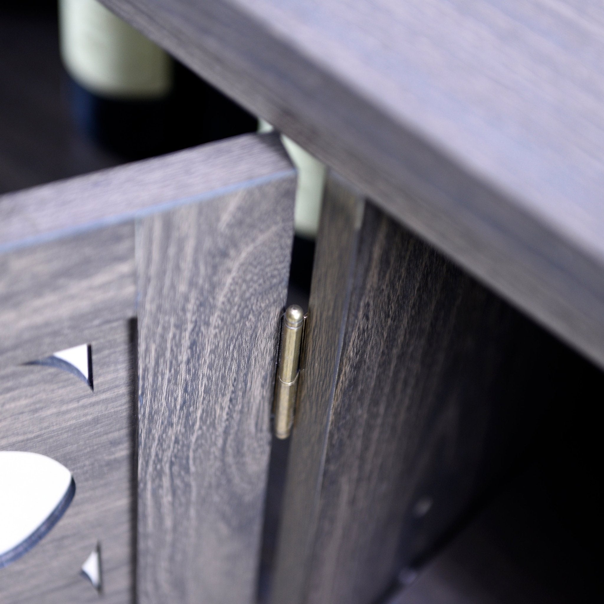 49.33' x 15.55' spacious size countertop Sideboard with 3 mirrored doors adjustable shelves buffet cabinet, storage cabinet for living room, bedroom, dinning room, kitchen, hallway closet brown color - Anthony & Home