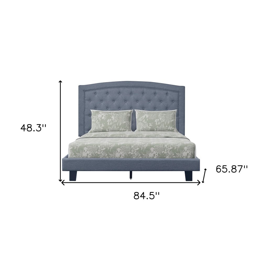 Gray Tufted Upholstered Queen Bed Frame