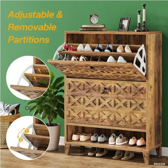 Shoe Cabinet Organizer For Entryway Slim Space Saver