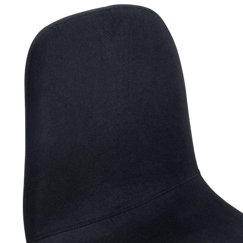 Luxury Black Linen Cotton Dining Chair Set Of 4 High Back