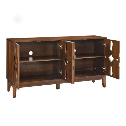 60.5 Inch Walnut Mid Century Modern Sideboard Buffet Cabinet