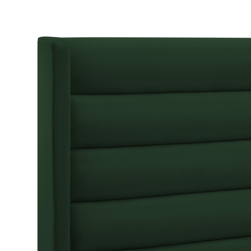 Green Velvet Upholstered Queen Bed Frame