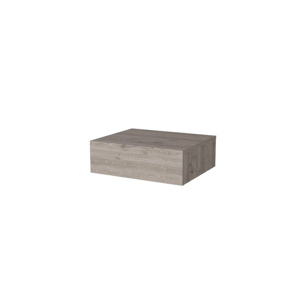 16" Gray Wood One Drawer Floating Nightstand