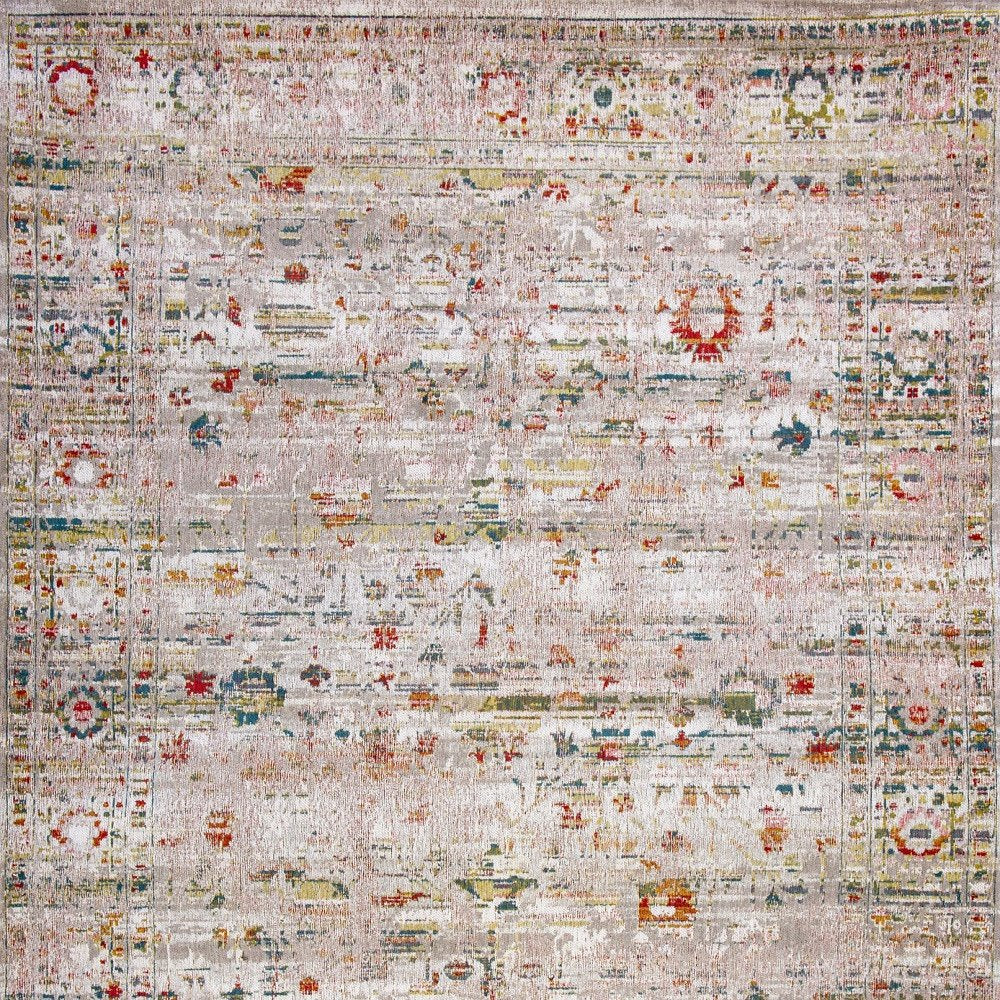 9' X 13' White Oriental Non Skid Area Rug