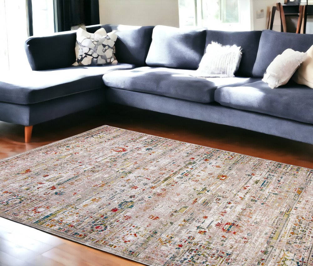 9' X 13' White Oriental Non Skid Area Rug
