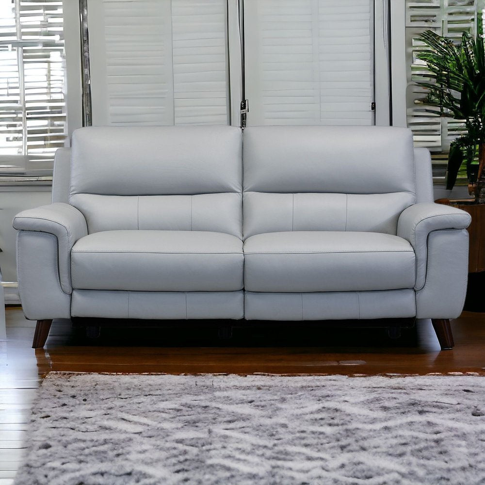 Three Piece Indoor Gray Leather Six Person Seating Set