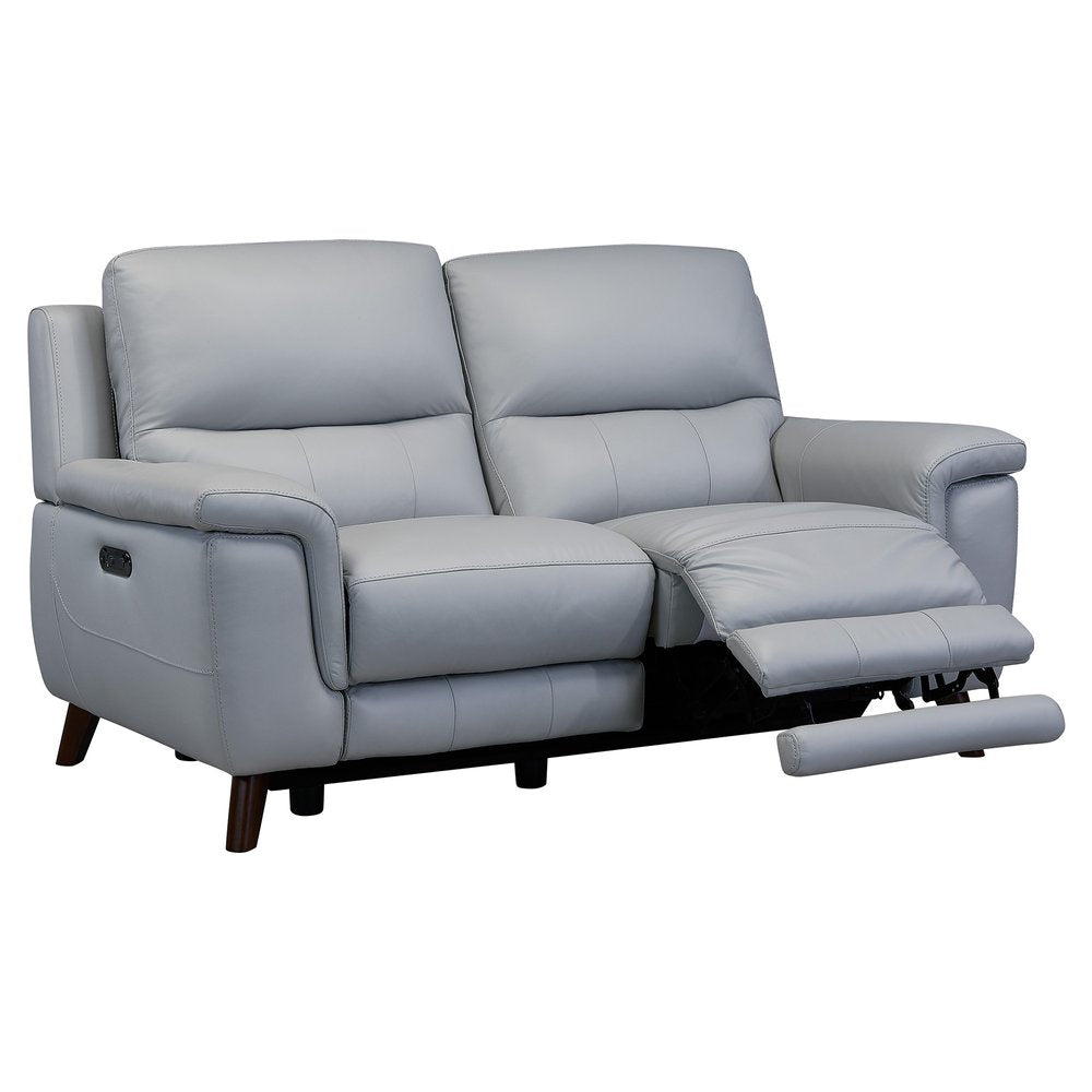 Three Piece Indoor Gray Leather Six Person Seating Set