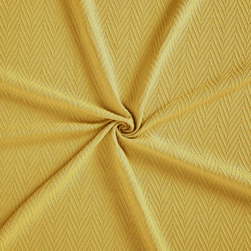 Queen Gold Cotton Woven Chevron Blanket