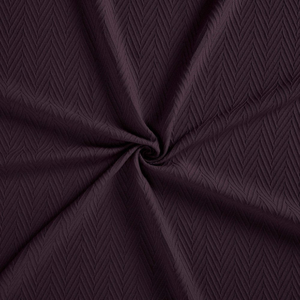 Twin Plum Cotton Woven Chevron Blanket