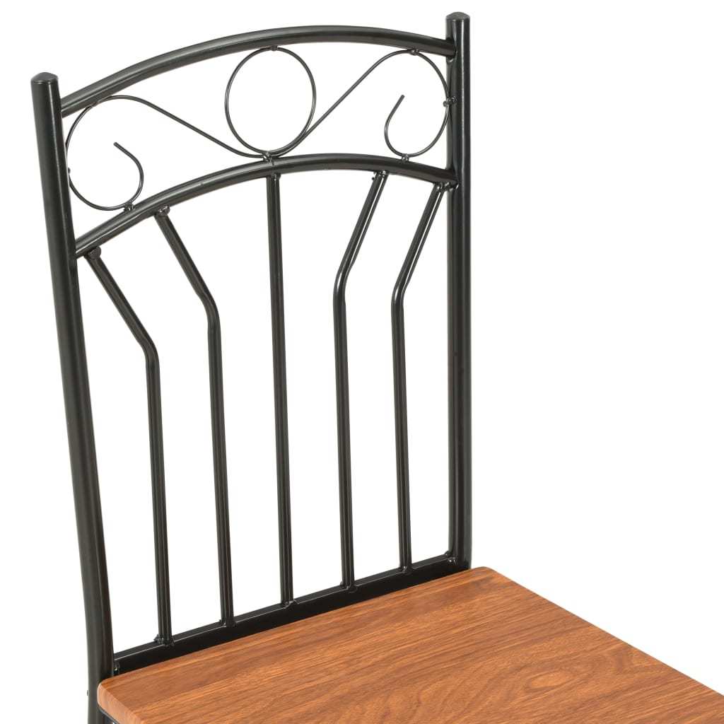 Industrial Chic Modern Dining Chairs Six Piece Brown Set