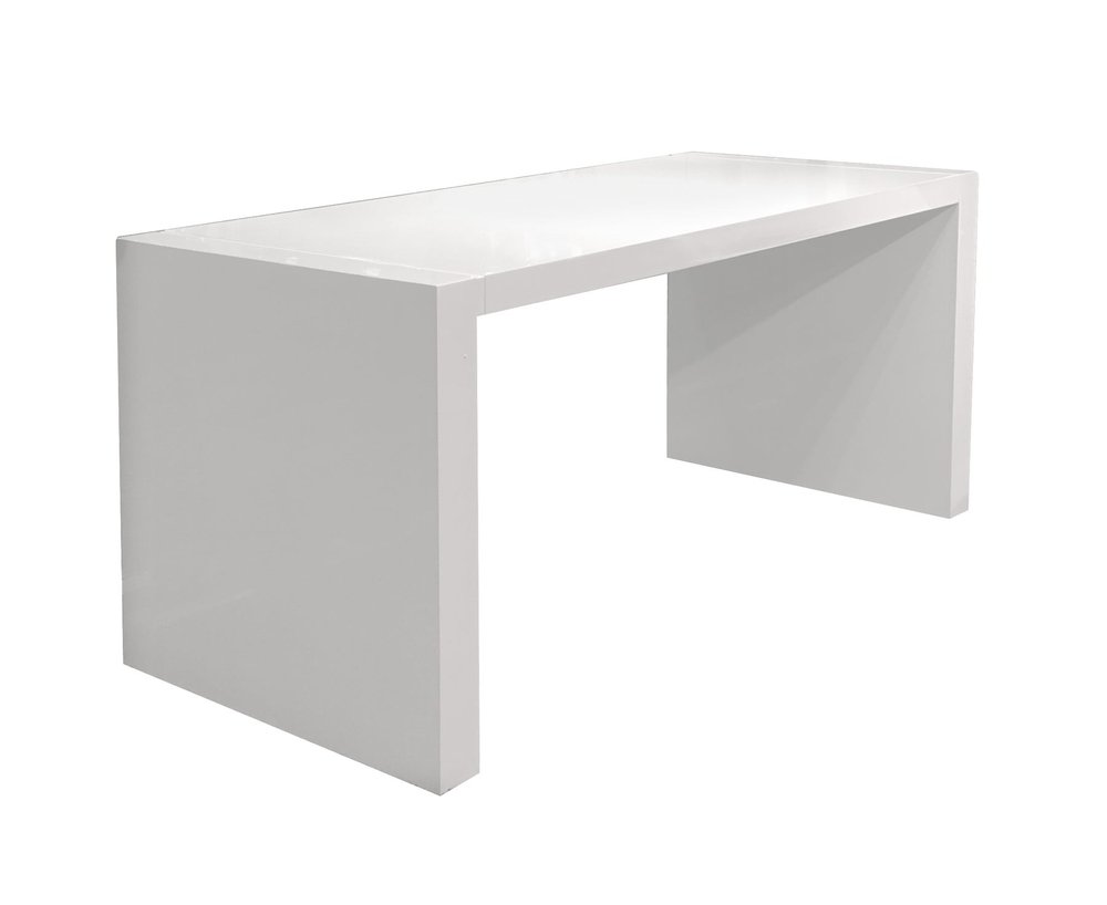 62" White Wood Computer Desk