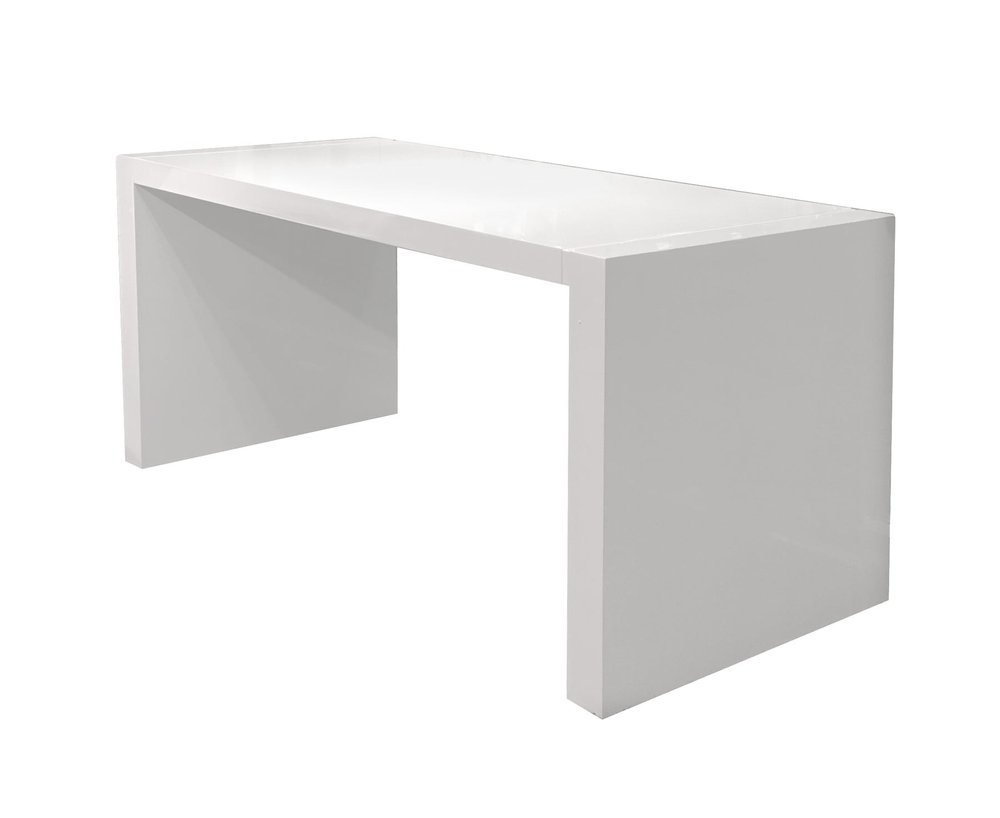 62" White Wood Computer Desk