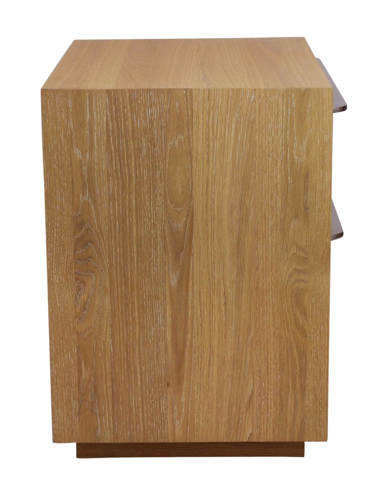 28" Natural Solid and Manufactured Wood Two Drawer Nightstand