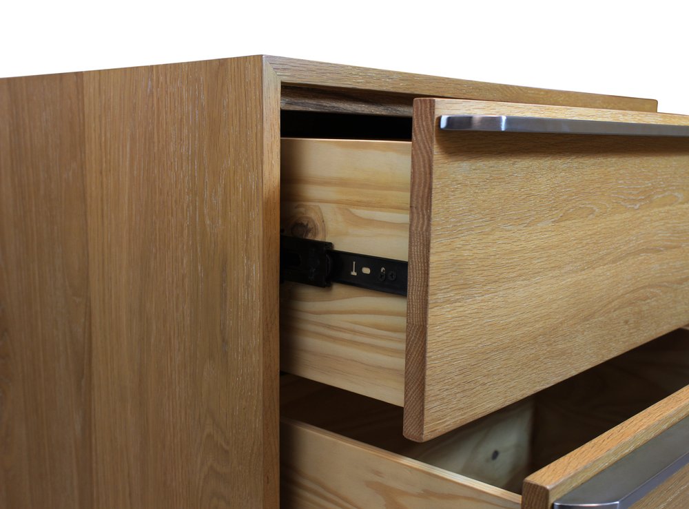 28" Natural Solid and Manufactured Wood Two Drawer Nightstand