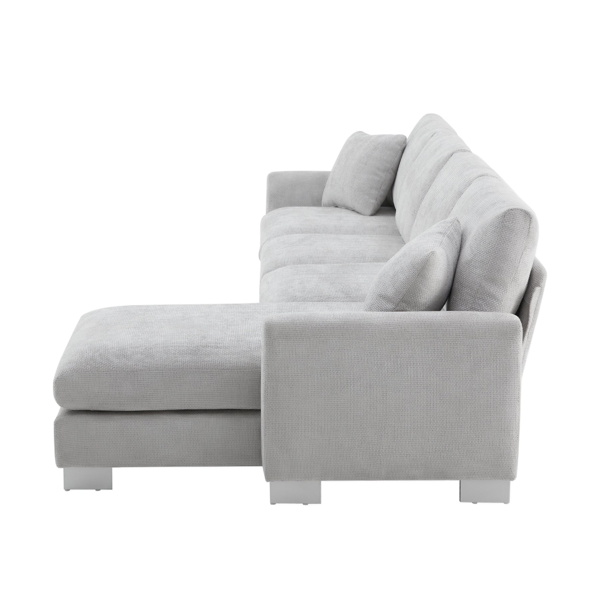 Anthony & Home Chenille L-Shaped Sectional Sofa from Atelier Edition with plush fabric and modern design in a cozy living room setting.