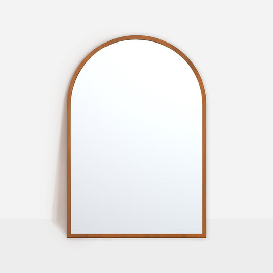 Set of Two Walnut Arch Wood Framed Bathroom Vanity Mirrors - Anthony & Home