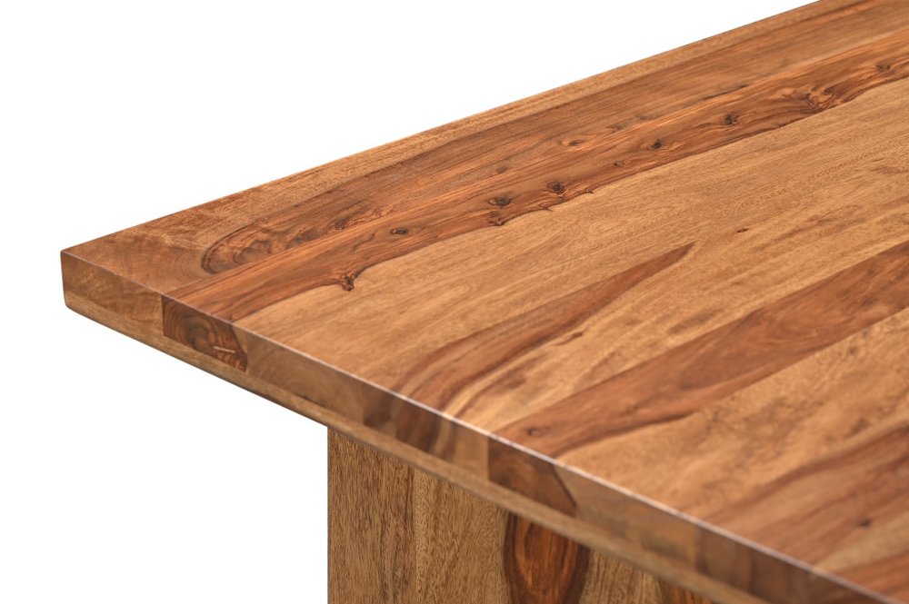 54" Brown Live Edge Solid Wood Writing Desk With Three Drawers