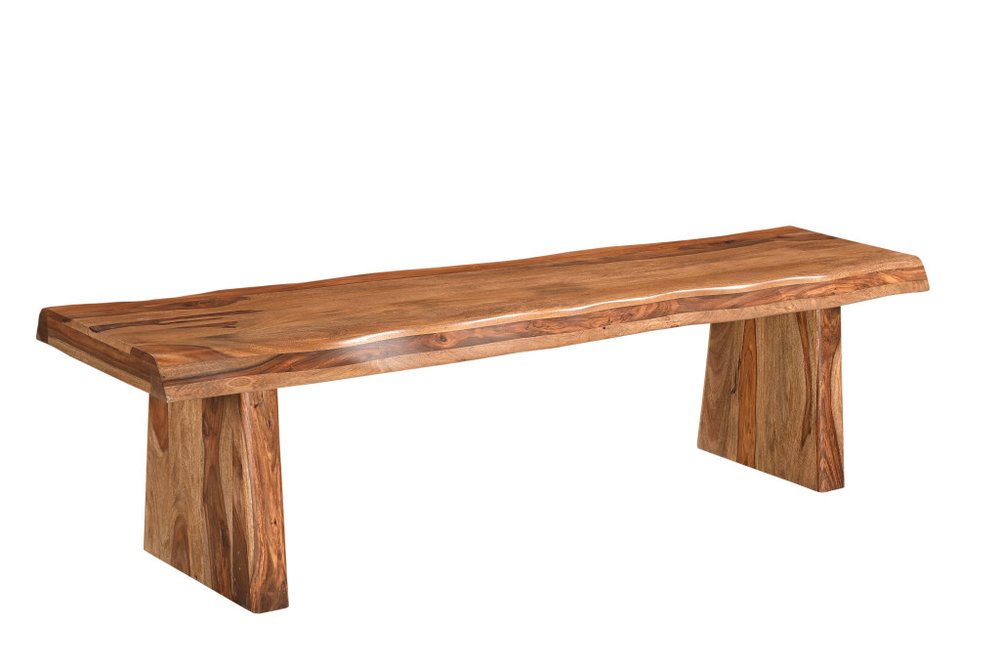 68" Brown Solid Wood Live Edge Dining Bench