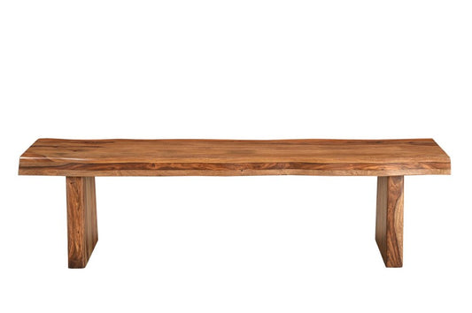 68" Brown Solid Wood Live Edge Dining Bench