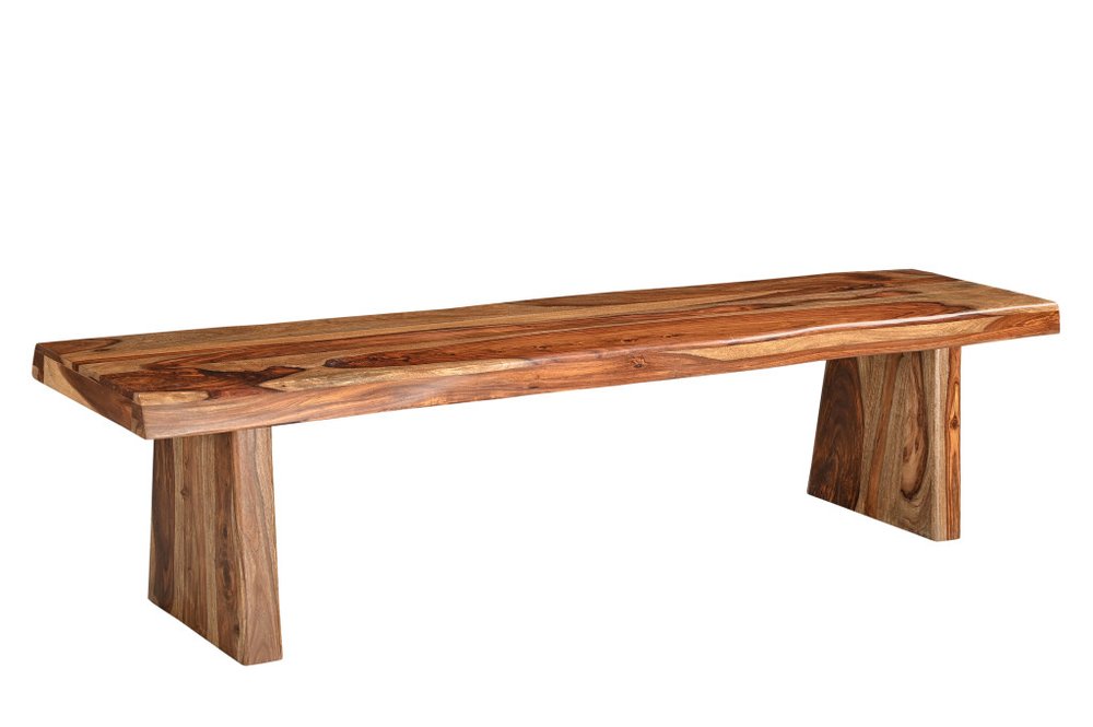 75" Brown Solid Wood Live Edge Dining Bench