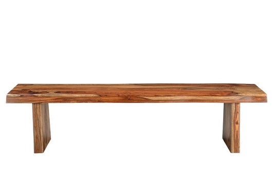 75" Brown Solid Wood Live Edge Dining Bench