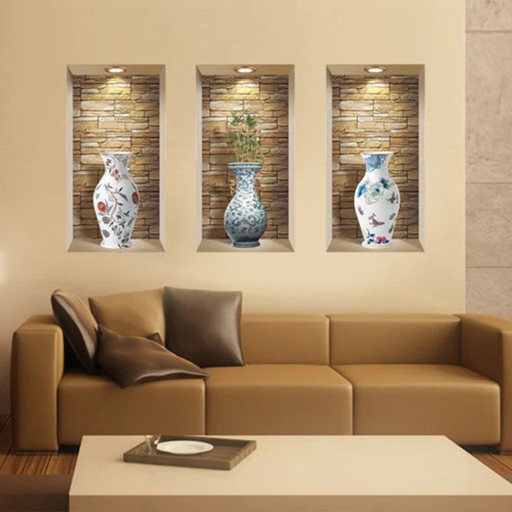 Set of Three Tia Faux Niche 3D Peel and Stick Wall Decals