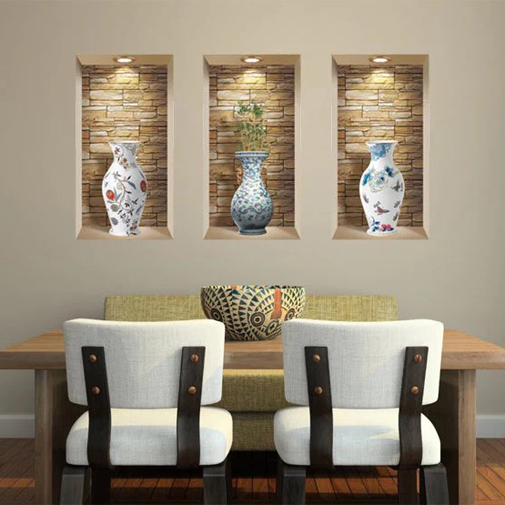 Set of Three Tia Faux Niche 3D Peel and Stick Wall Decals