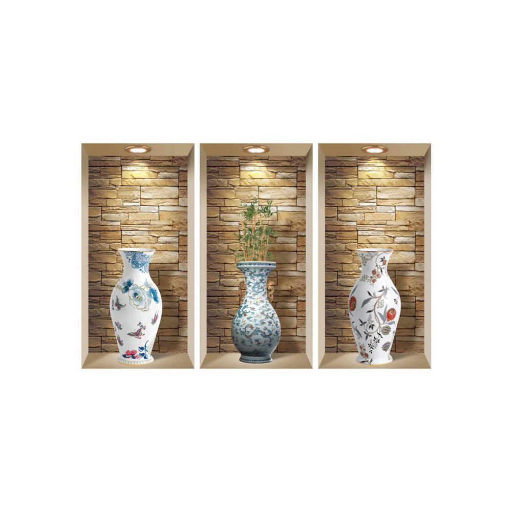 Set of Three Tia Faux Niche 3D Peel and Stick Wall Decals